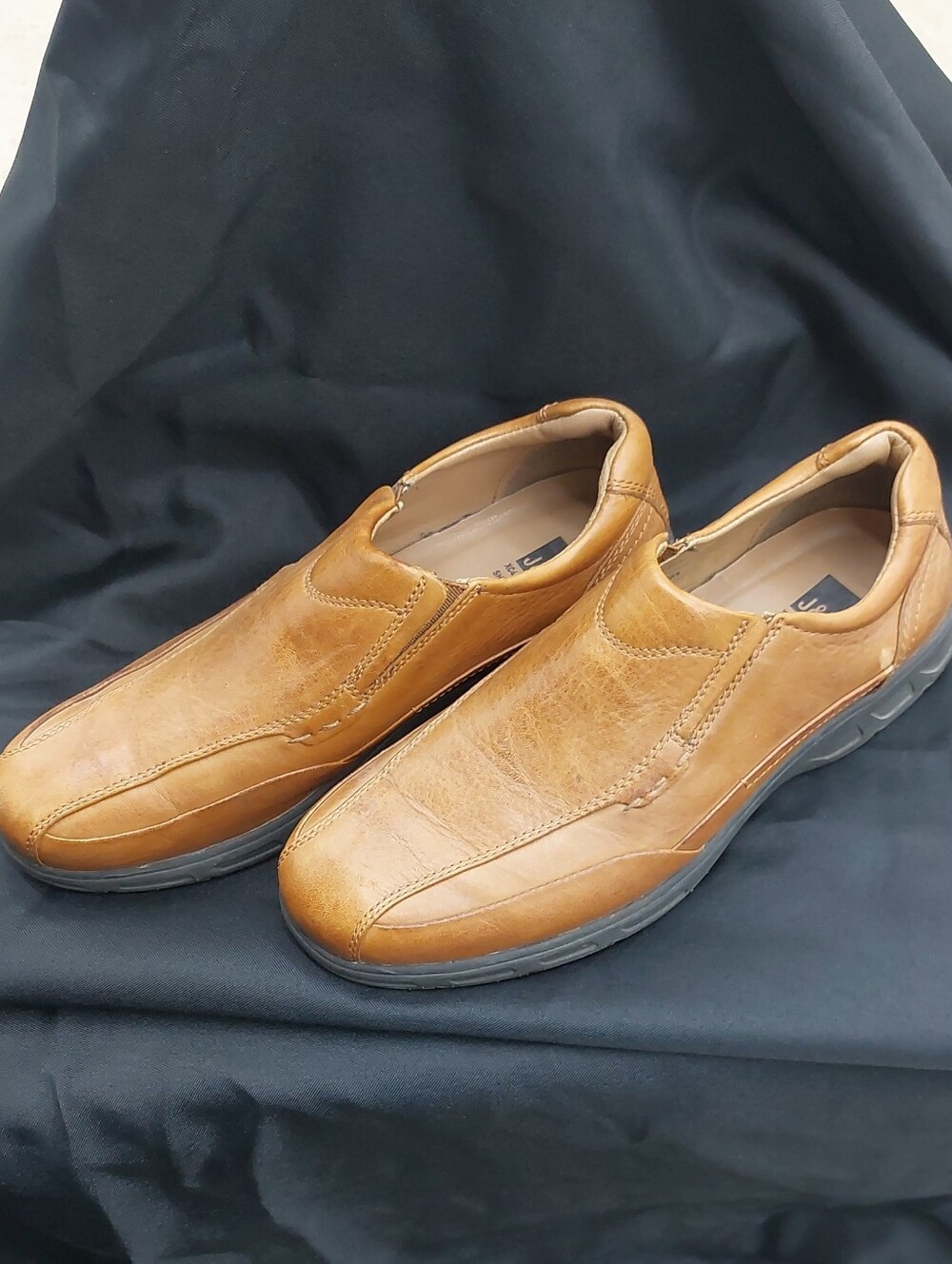 Men's Slip-On Leather Loafers in Cognac Brown